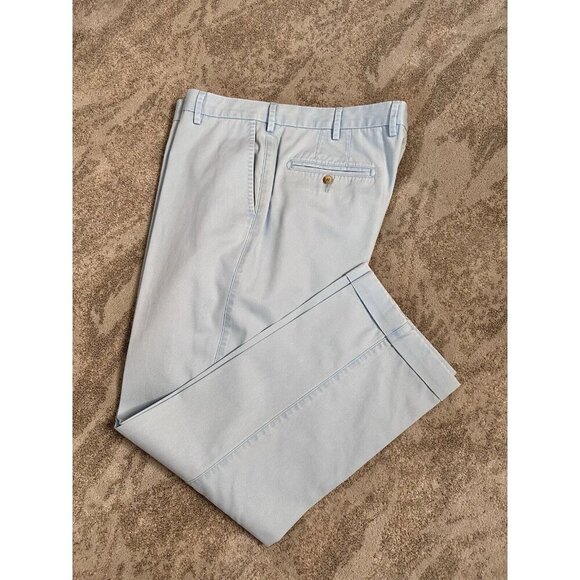 PETER MILLAR Men’s Soft Touch Twill Flat Front Cuffed Pants 36x29 Light Blue